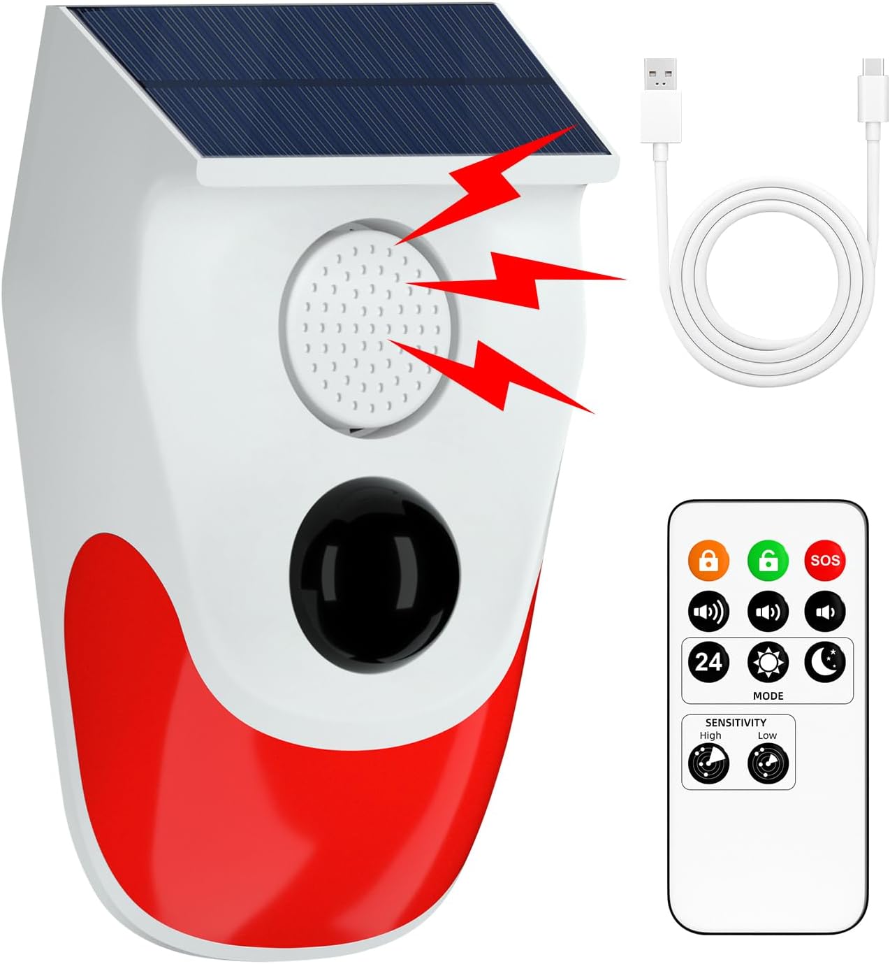 Smart Garden Light Camera - 태양광 모션 센서 야외 경보, 조정