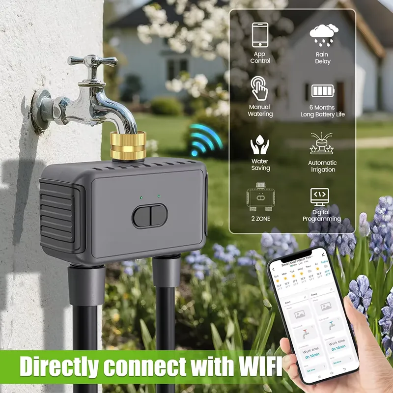 WAP01 WiFi 앱 제어 듀얼 호스 워터 타이머 스 - Smart Garden Water 리뷰 및 가격